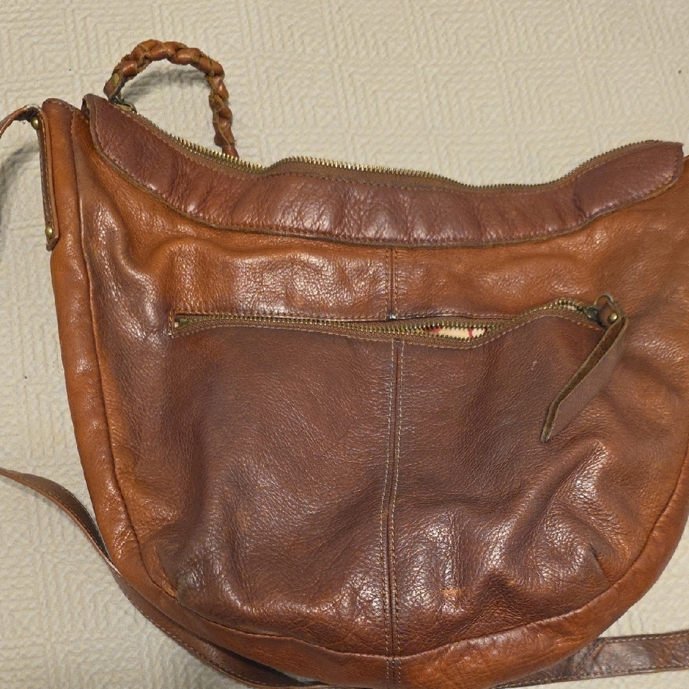 Lucky Brand Tan and Brown Leather Hobo Bag - Picture 6 of 9